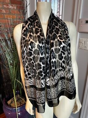 Vintage Animal Print Long Scarf ~ Made in Italy